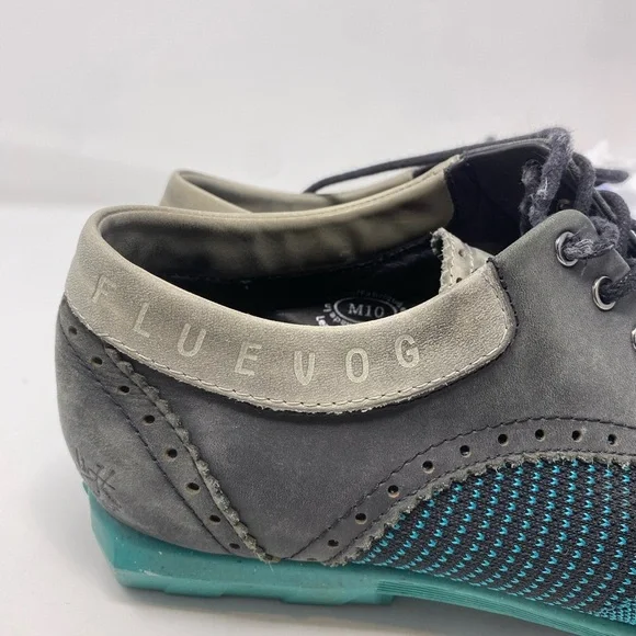 JOHN FLUEVOG Future Orbit Brogue Round Toe WingtipShoes 10 Teal Derby